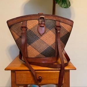 Vintage leather purse with buckle clasp